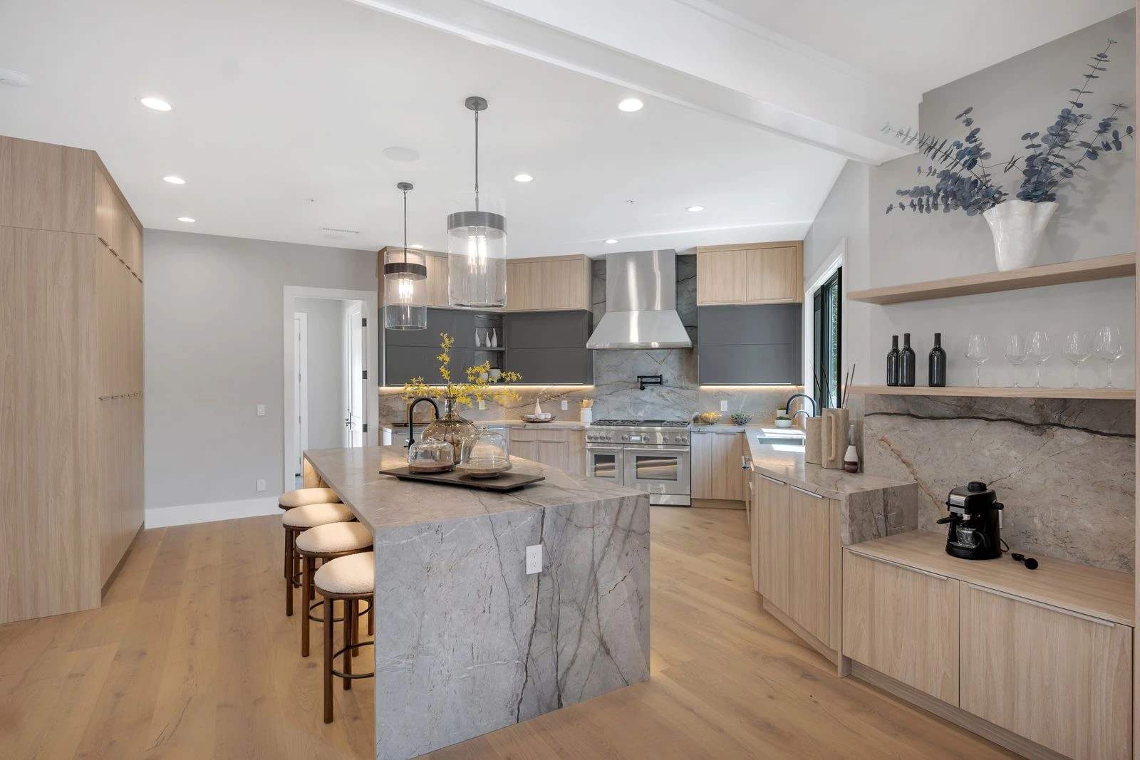 Luxury kitchen remodeling project by WW Builders in Palo Alto California featuring custom cabinetry and modern finishes