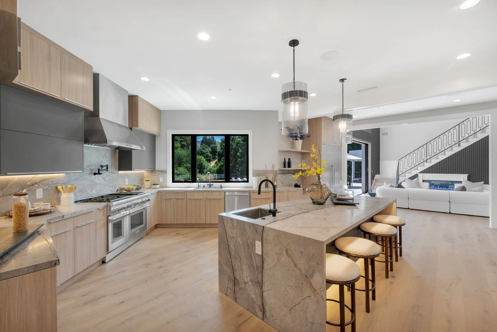 Open concept kitchen remodeling project by WW Builders in Palo Alto, California