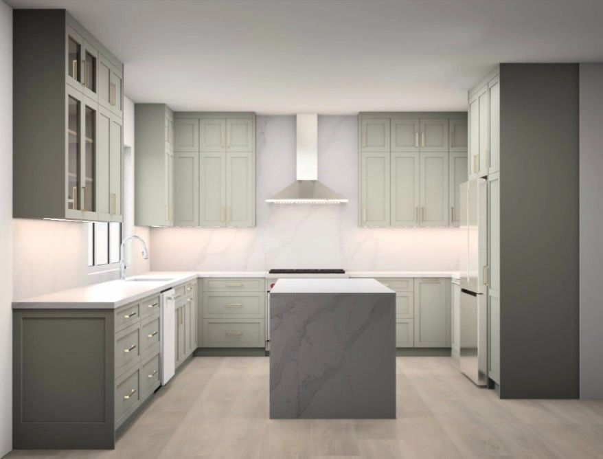 Luxury 3D kitchen design visualization for a Los Altos home remodeling project