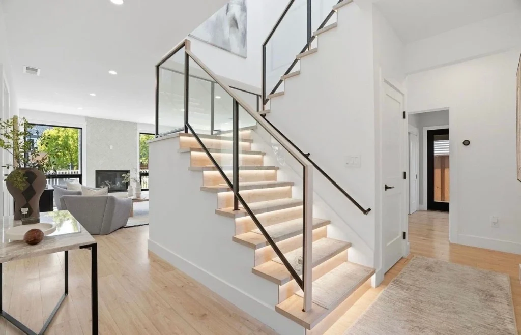 Contemporary staircase remodeling project by WW Builders in Silicon Valley, California