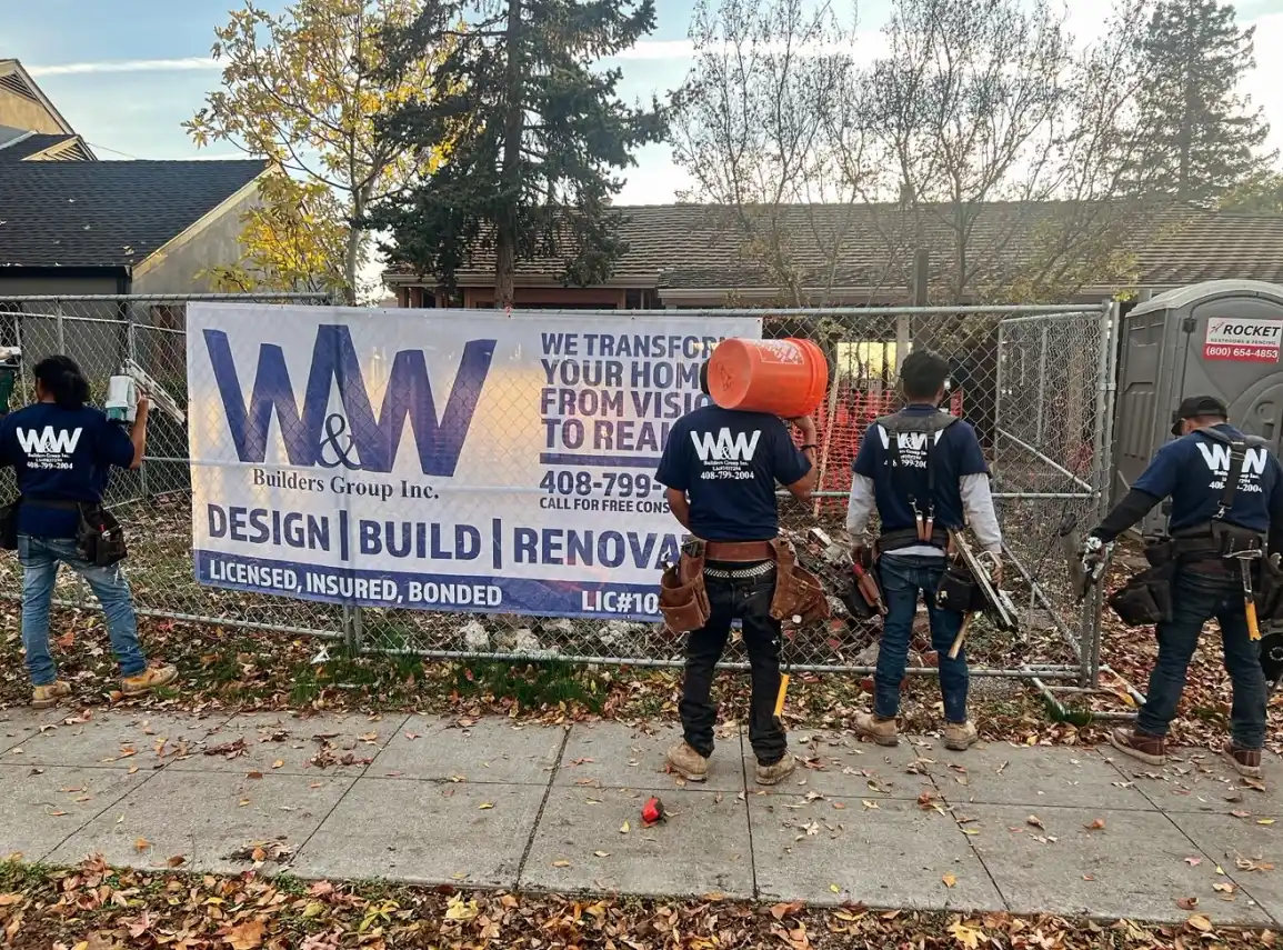 WW Builders home remodeling and construction team working on a residential renovation project in San Jose, Silicon Valley, California